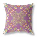 Palacedesigns 20 in. Wreath Indoor & Outdoor Zippered Throw Pillow Purple & Yellow & Yellow PA3100644
